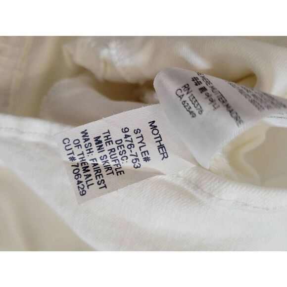 Mother The Ruffle Mini Denim Skirt, White 26 $178 - Picture 8 of 10